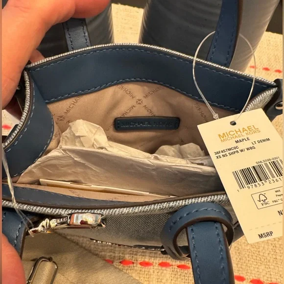 Michael Kors Blue Denim Mini Tote Bag - Picture 4 of 10